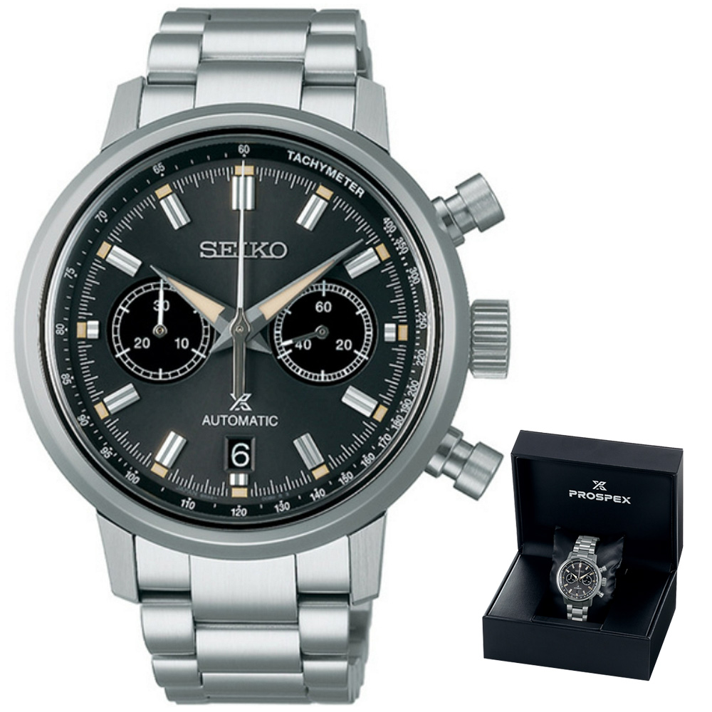 SEIKO精工 PROSPEX系列 SPEEDTIMER 曲針設計 機械計時腕錶 42.5mm (8R46-00B0D/SRQ037J1)