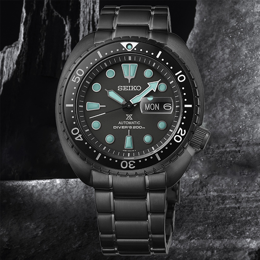 SEIKO精工 PROSPEX系列 黑潮 夜視鏡綠 機械腕錶 45mm (4R36-06Z0SD/SRPK43K1)