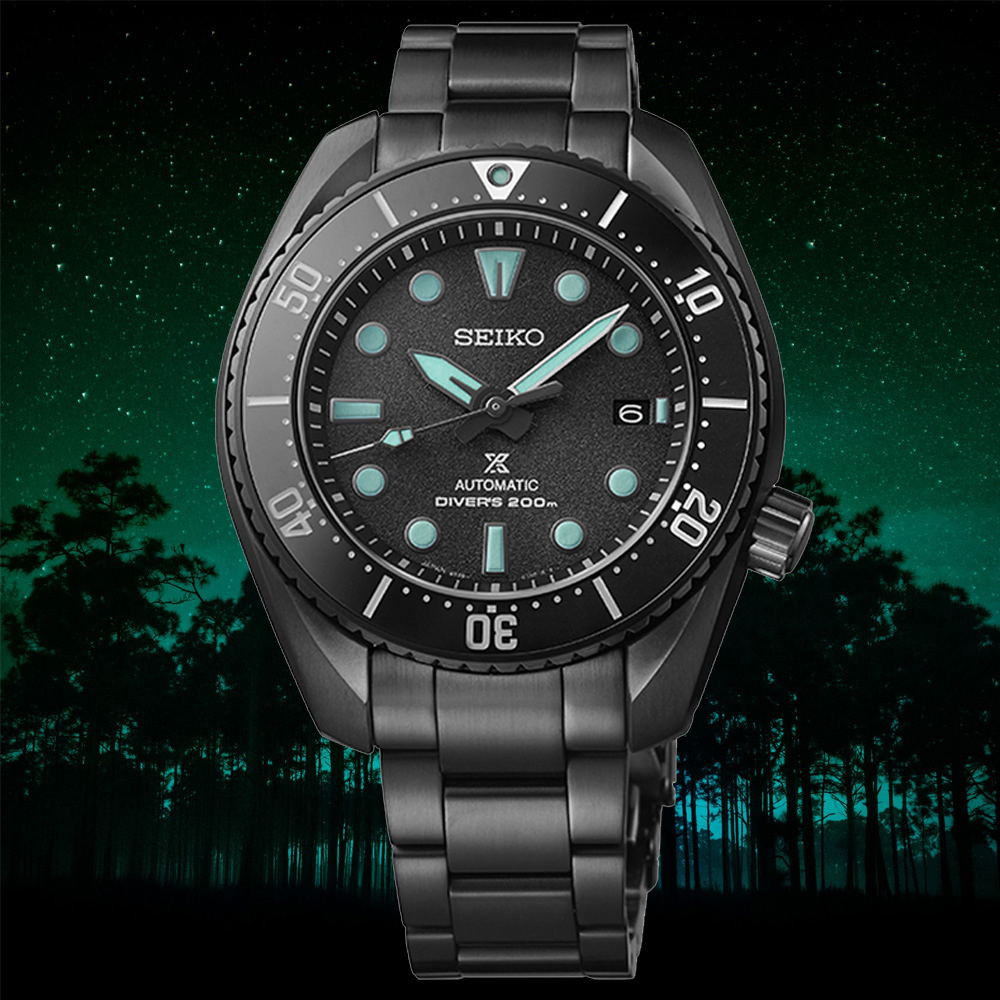 SEIKO精工 PROSPEX系列 黑潮 夜視鏡綠 機械腕錶 45mm (6R35-03A0SD/SPB433J1)