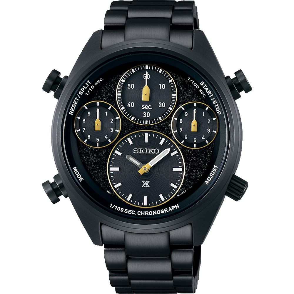 SEIKO 精工世界田徑錦標賽紀念限量款太陽能計時腕錶-42mm黑 SK040 8A50-00B0SD/SFJ007P1