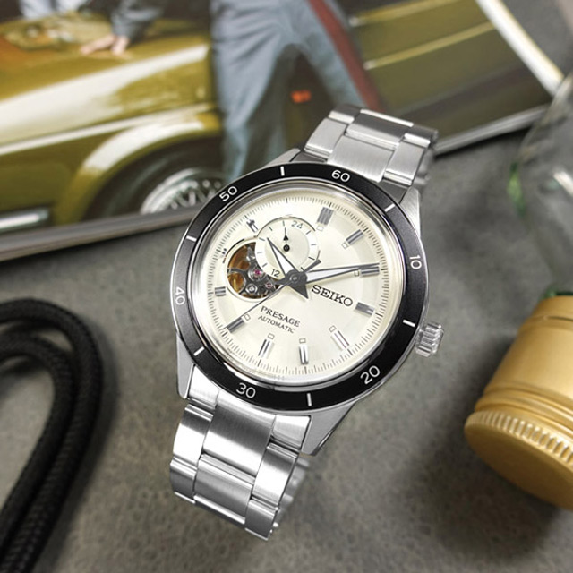 SEIKO 精工 / 4R39-00Z0S / PRESAGE 鏤空 機械錶 自動上鍊 不鏽鋼手錶 銀白色 41mm