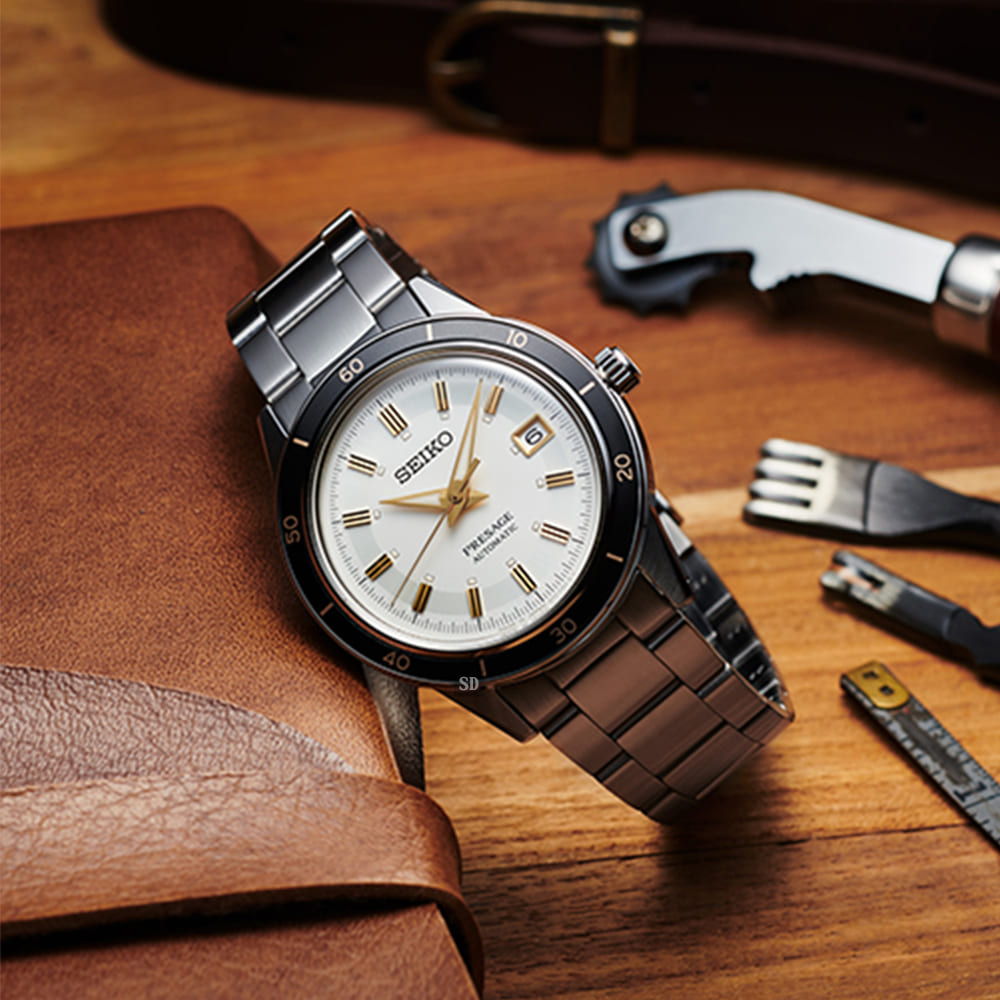 【SEIKO】精工 PRESAGE 廣告款 SRPG03J1 日期 鋼錶帶 機械男錶 4R35-05A0S 米白/銀 40.8mm