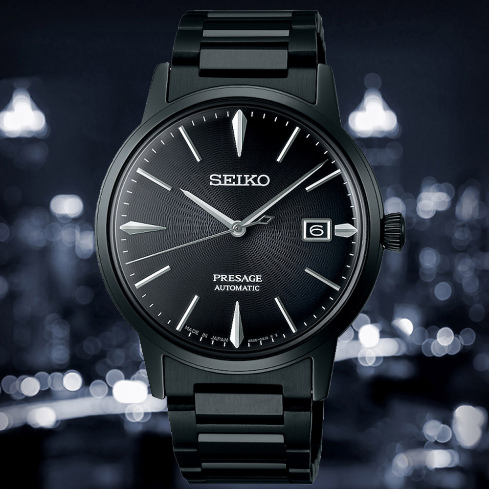 SEIKO 精工 PRESAGE系列 黑天鵝絨調酒 機械腕錶 (SRPJ15J1/4R35-05E0SD)