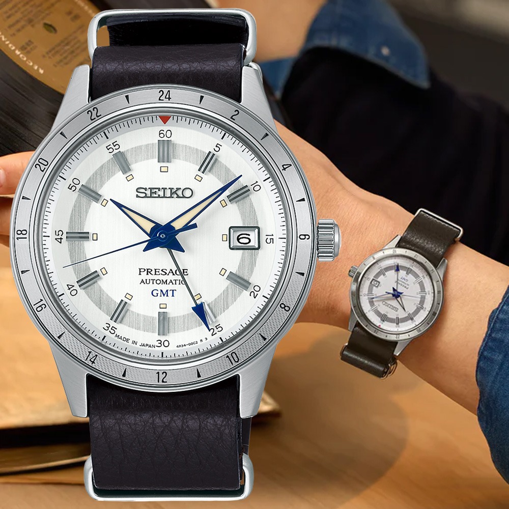 SEIKO 精工 PRESAGE系列 製錶110週年 Style 60s GMT機械腕錶 (SSK015J1/4R34-00E0J)