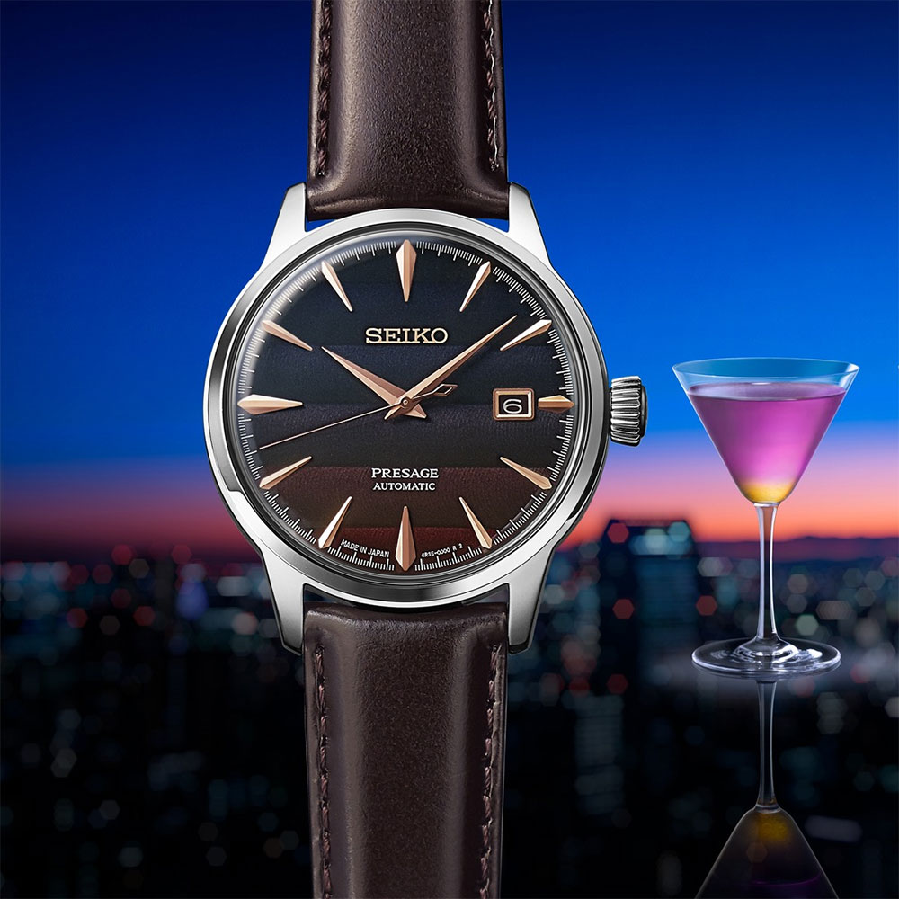 SEIKO 精工 Presage 紫色日落 STAR BAR調酒系列 聯名限量機械錶-40.5mm(SRPK75J1/4R35-06F0P)