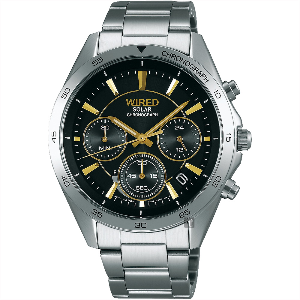 WIRED 東京玩家太陽能計時手錶(AY8028X1)-黑/40mm VR42-0AB0D
