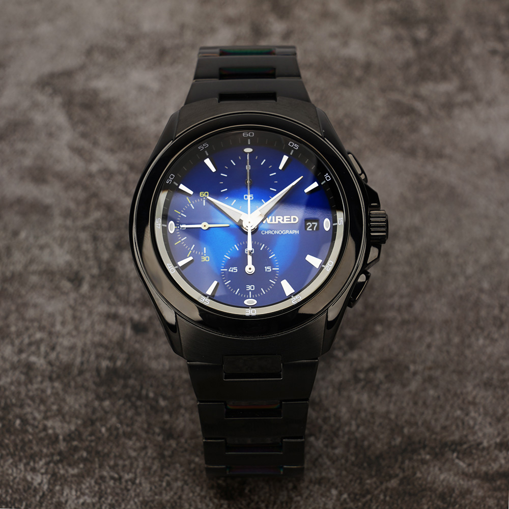 WIRED 時尚弧形鏡面計時手錶-41mm 7T92-X221A(AF8Q21X1)