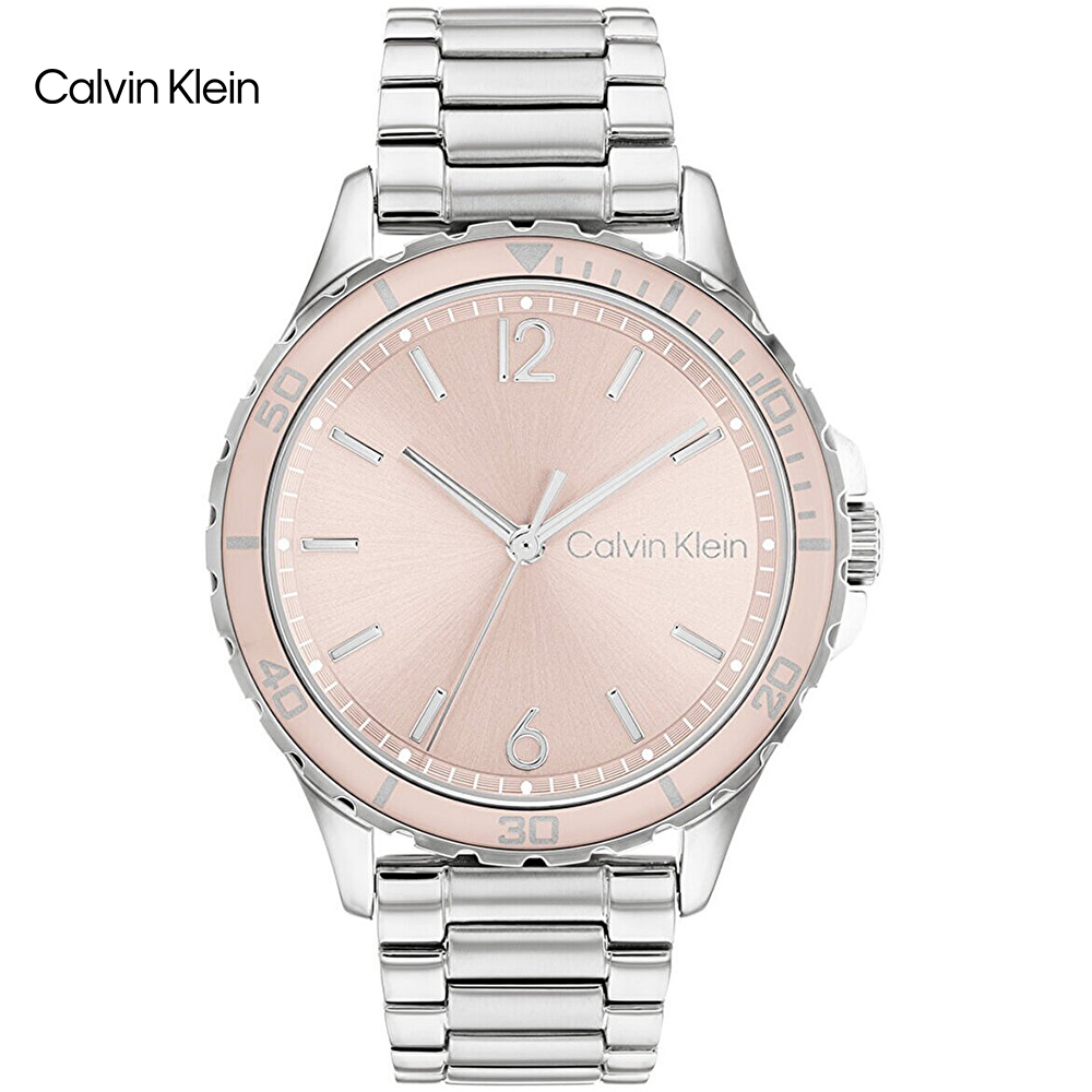 Calvin Klein 潛水風格時尚腕錶/粉/38mm/CK25200096