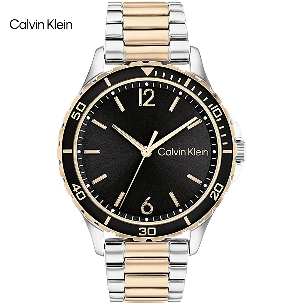 Calvin Klein 潛水風格時尚腕錶/黑/38mm/CK25200100