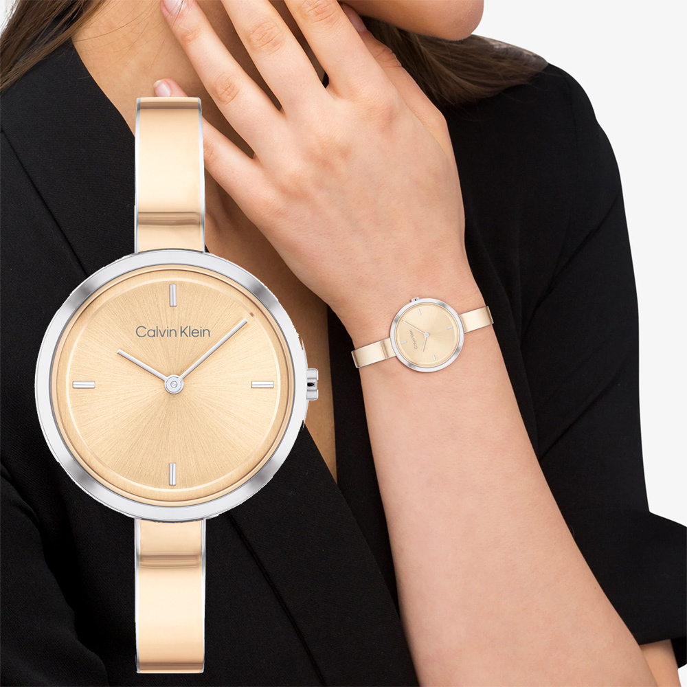 Calvin Klein CK Shining系列 時尚雙針手環女錶-30mm 25200188