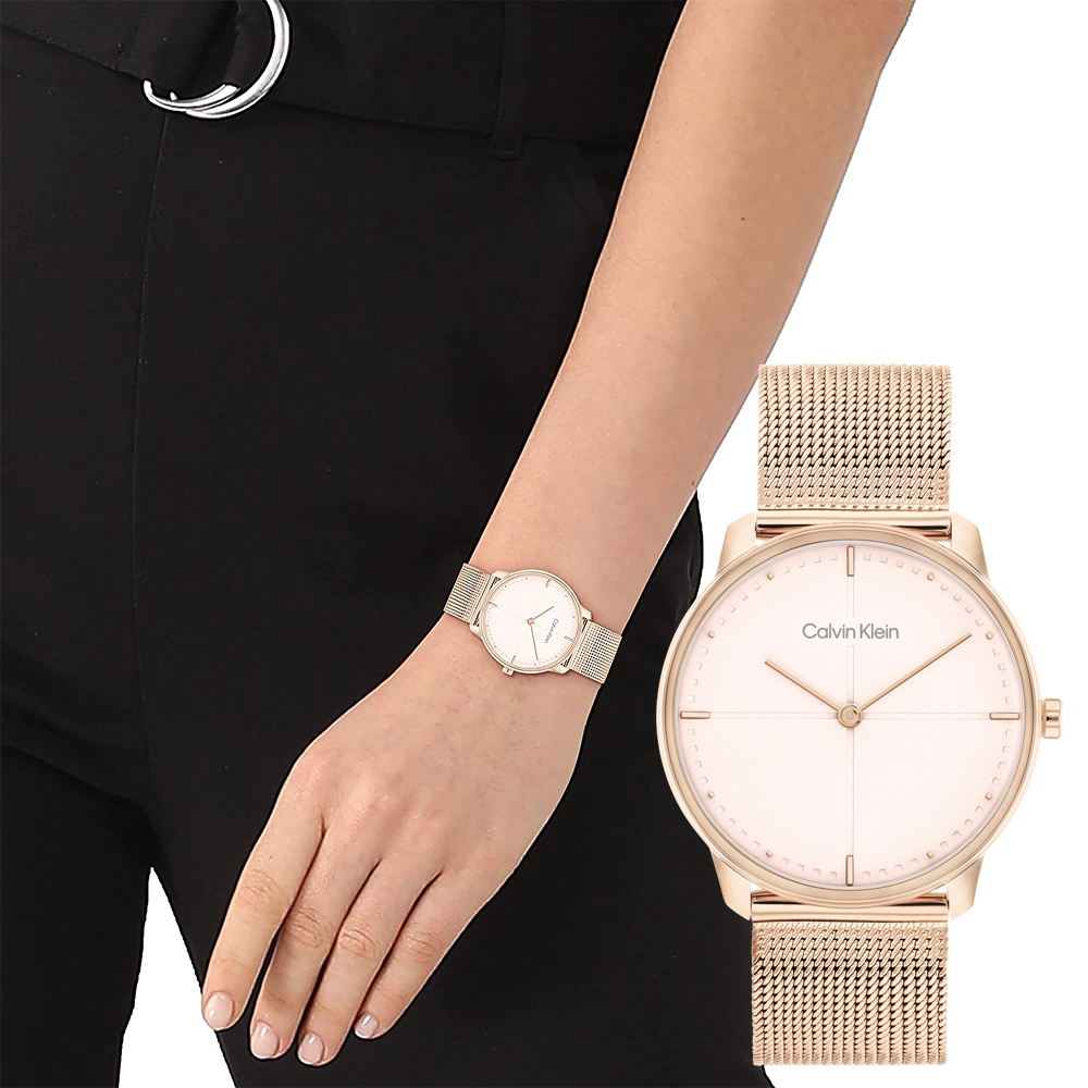 Calvin Klein CK Expression系列 時尚米蘭雙針中性手錶-35mm 25200158