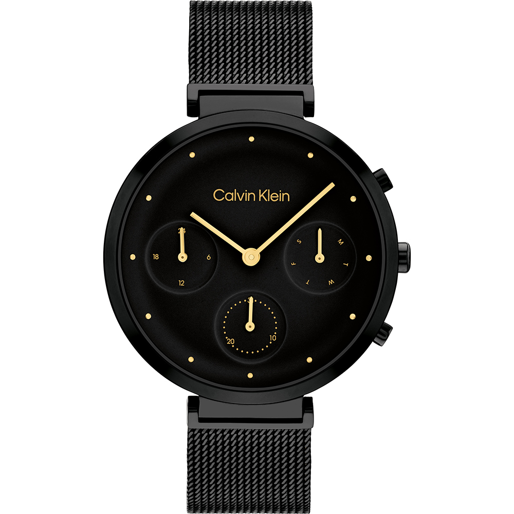 Calvin Klein CK 極簡日曆女錶-黑/36.5mm 25200288