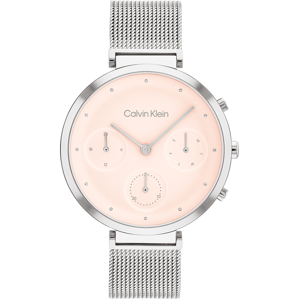 Calvin Klein CK 極簡日曆女錶-粉色/36.5mm 25200286