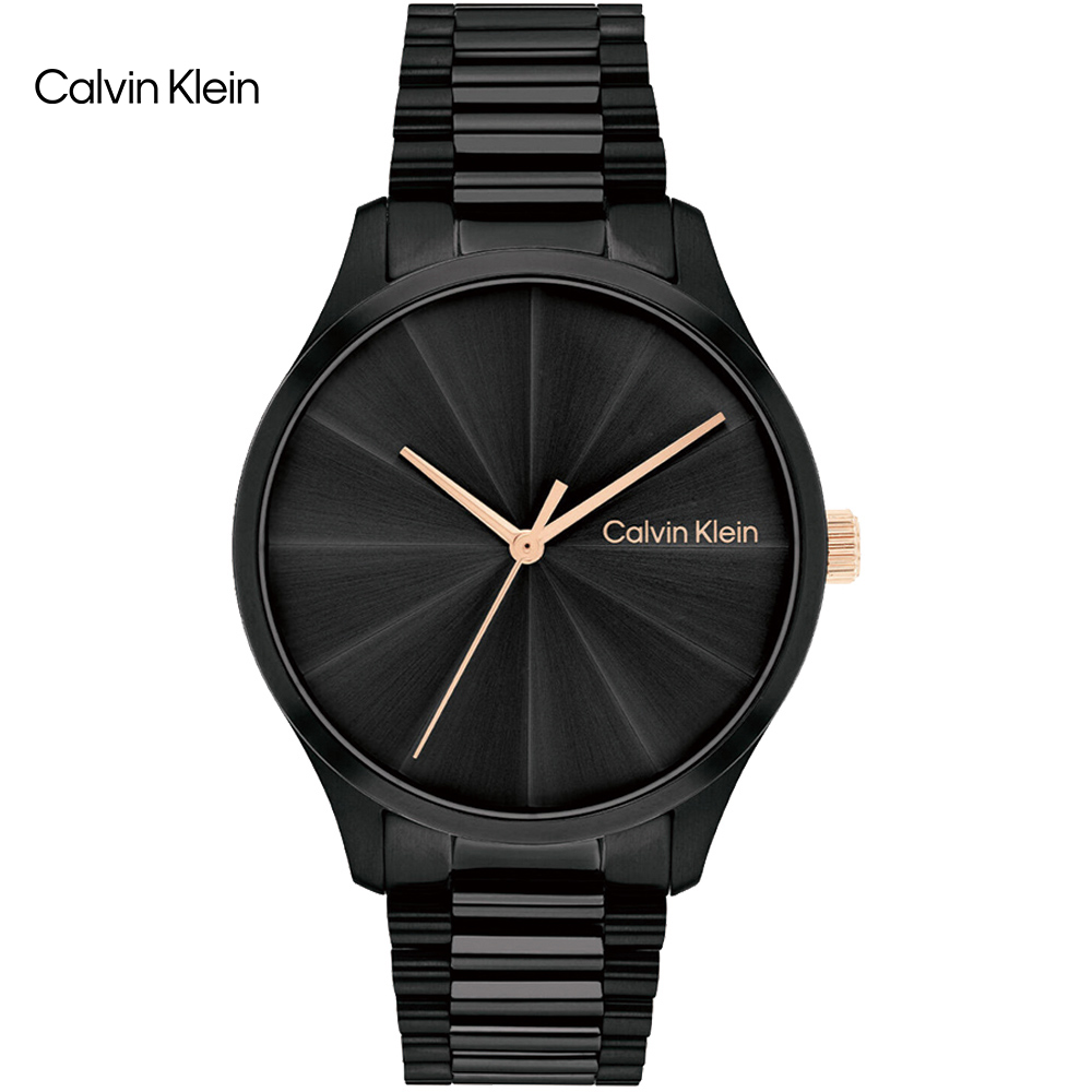 Calvin Klein 太陽紋經典時尚腕錶/黑/35mm/CK25200233