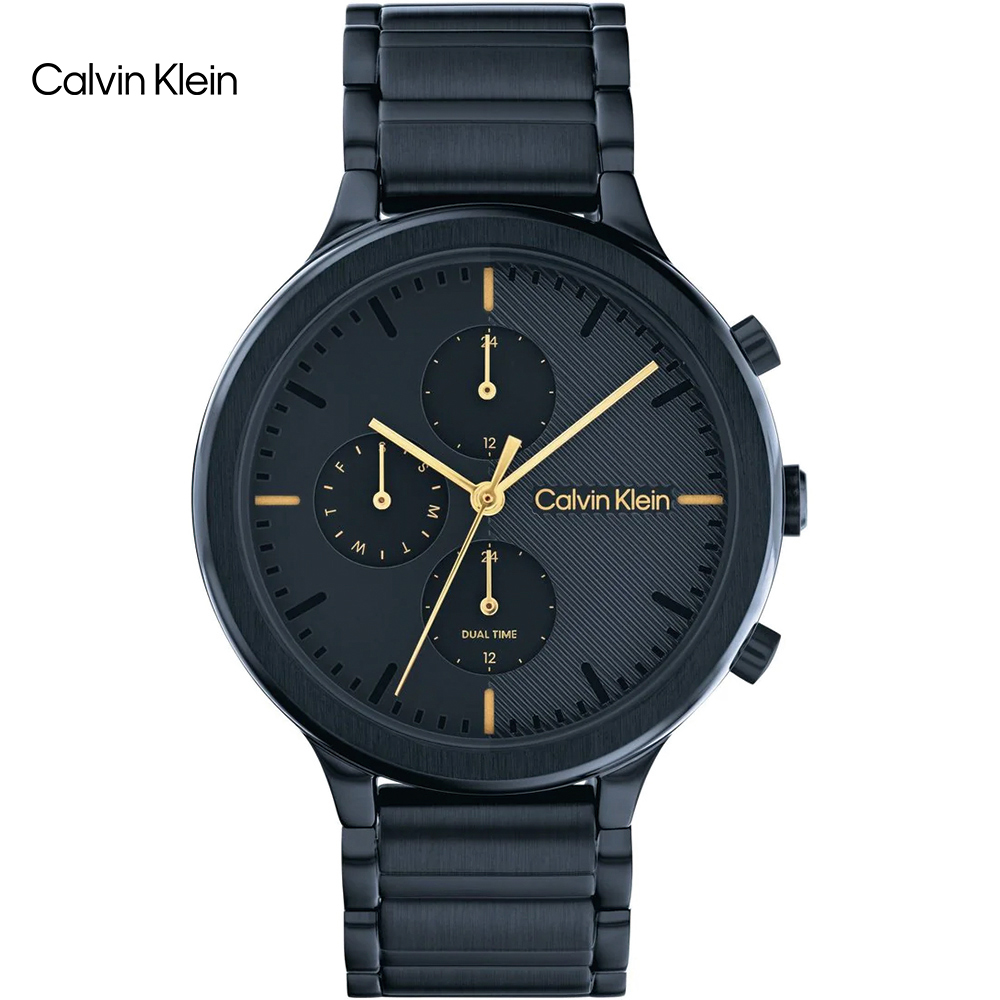 Calvin Klein 兩地時間時尚腕錶/藍/38mm/CK25200242