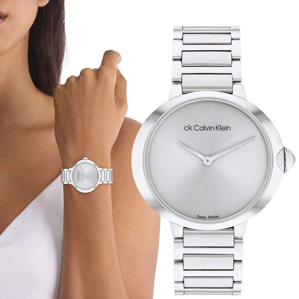 Calvin Klein 凱文克萊 CK 瑞士製極簡雙針女錶-36mm 25000046