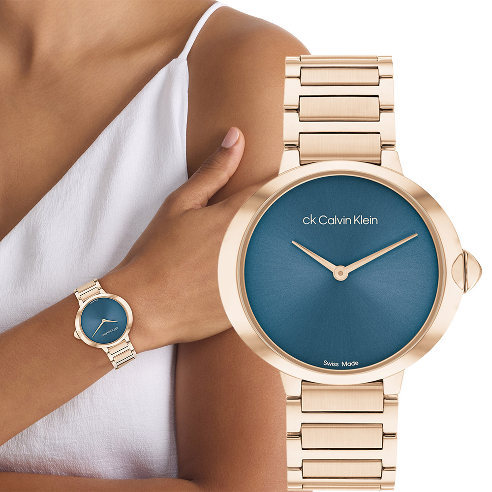 Calvin Klein 凱文克萊 CK 瑞士製極簡雙針女錶-36mm 25000048