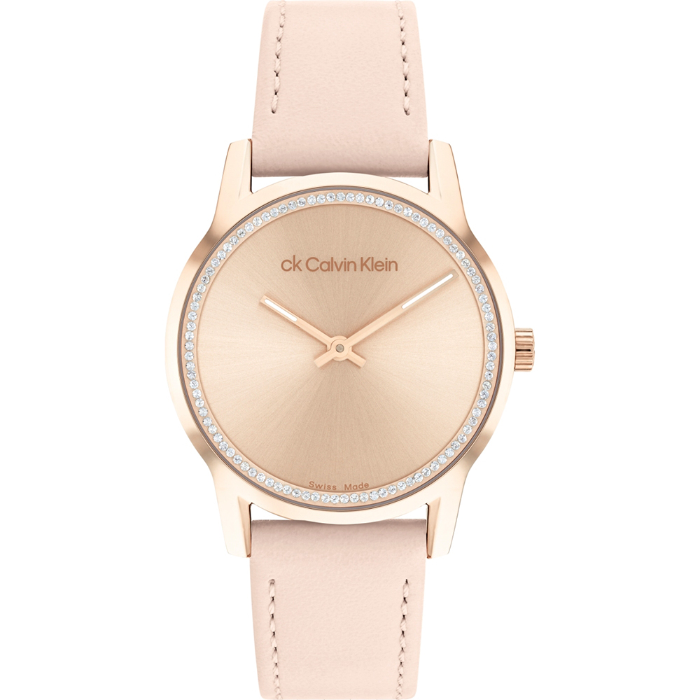 Calvin Klein 凱文克萊 CK 瑞士製晶鑽皮帶女錶-32mm(25000024)