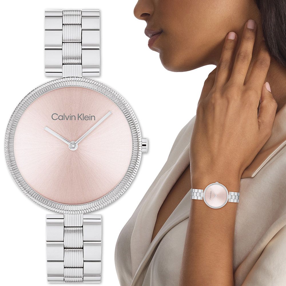 Calvin Klein 凱文克萊 CK Gleam 雙針極簡女錶-32mm(25100015)