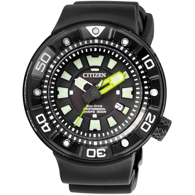 【CITIZEN】星辰 限量款 BN0177-05E 橡膠錶帶 光動能男錶 300米潛水錶 黑 48mm