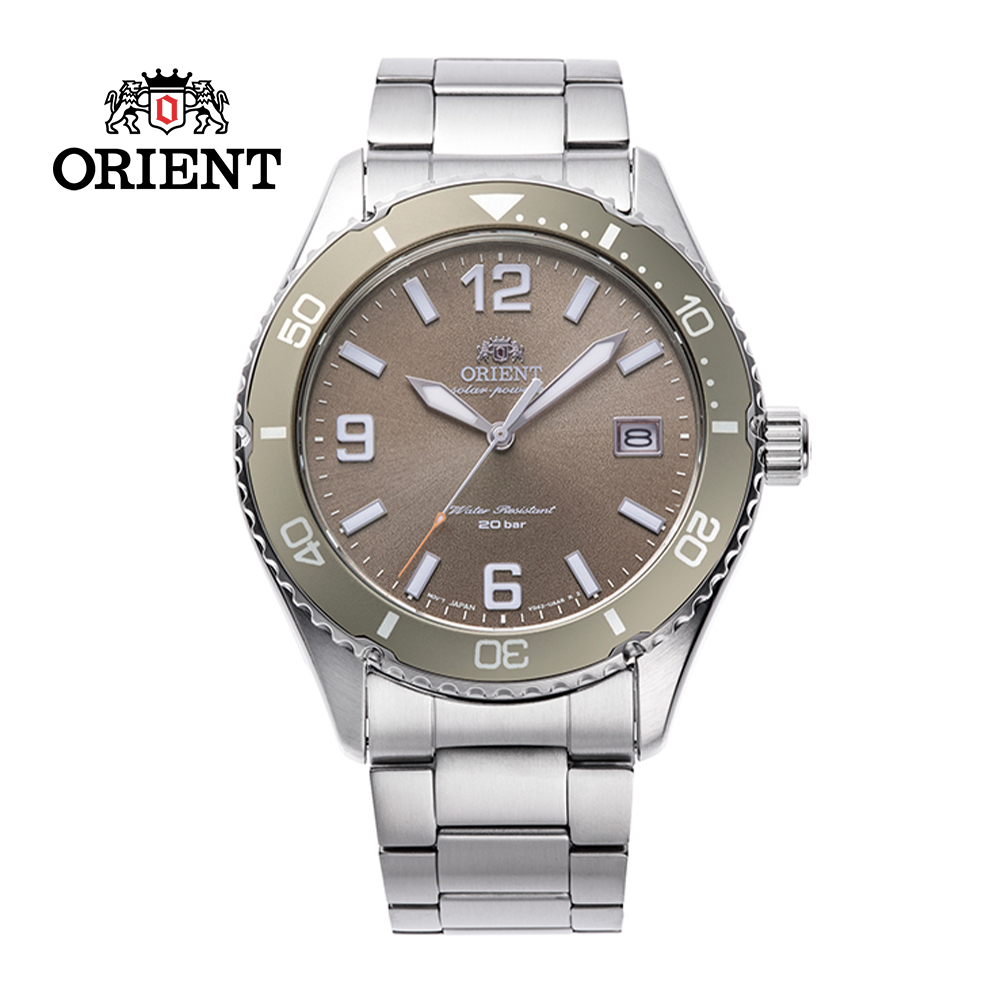 ORIENT 東方錶 Quartz Sports系列 運動風格太陽能腕錶 鋼帶款 咖啡色 RA-WJ0004Y - 39.9 mm