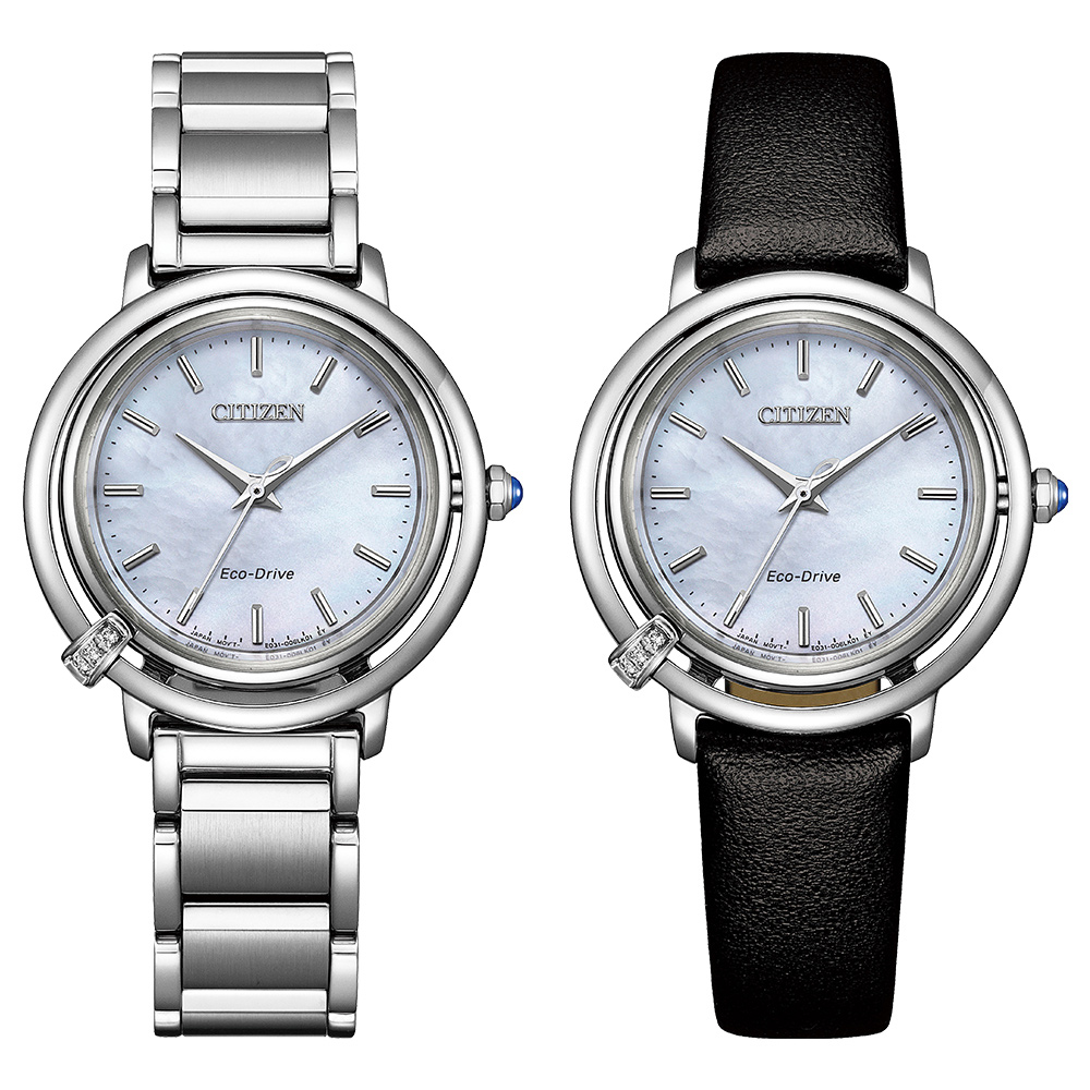 CITIZEN 星辰 L系列 幸福真鑽白蝶貝光動能女錶/31.2mm(EM1090-60D)