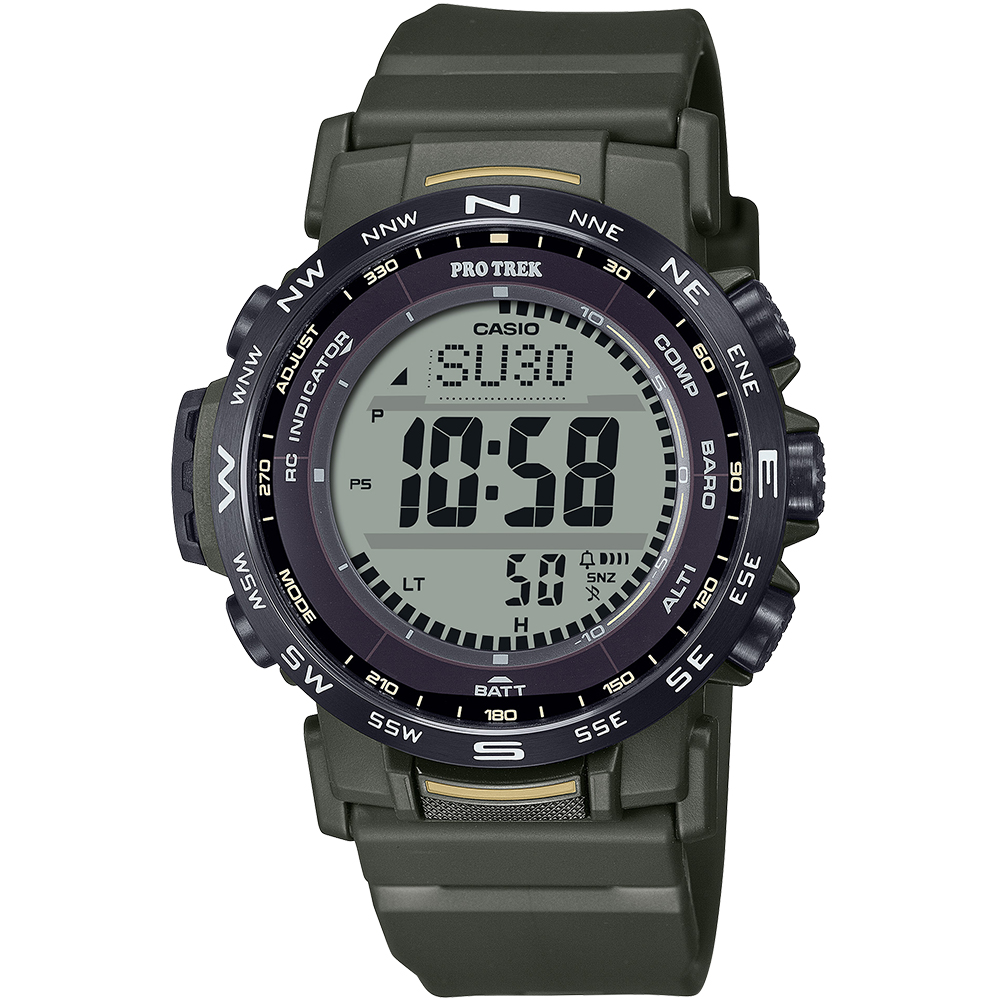 CASIO PRO TREK 環保太陽能三重感應電波登山錶/PRW-35Y-3B