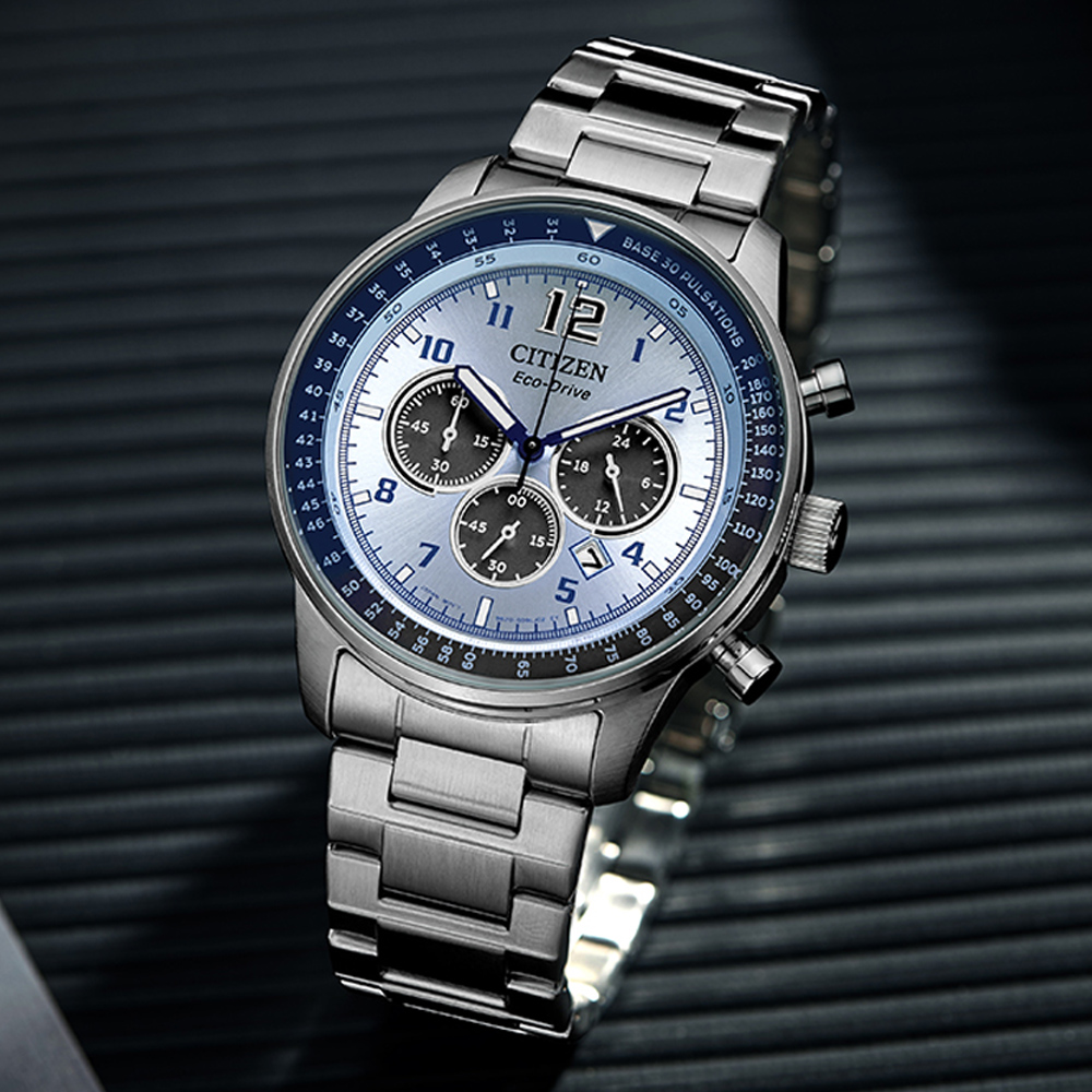 CITIZEN星辰 Chronograph系列 希望之藍 光動能計時腕錶 44mm/CA4500-83M