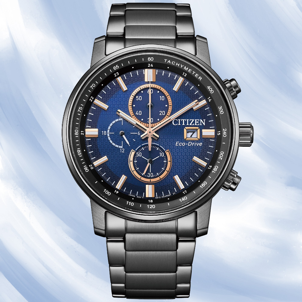 CITIZEN星辰 Chronograph系列 光動能 時尚計時腕錶 43mm / CA0845-83L