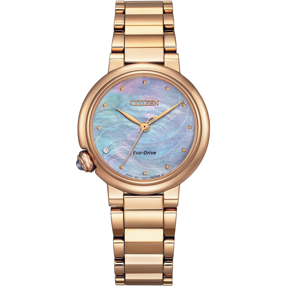 CITIZEN L系列 天空藍鑽石光動能女錶-EM0919-85Y-30mm