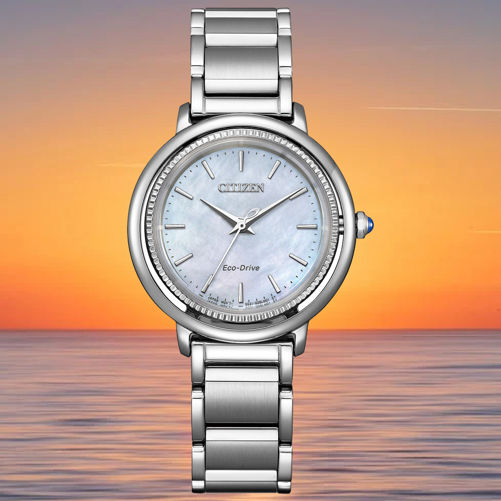 CITIZEN 星辰 L系列 唯美悸動白蝶貝光動能女錶/31.2mm(EM1100-84D)
