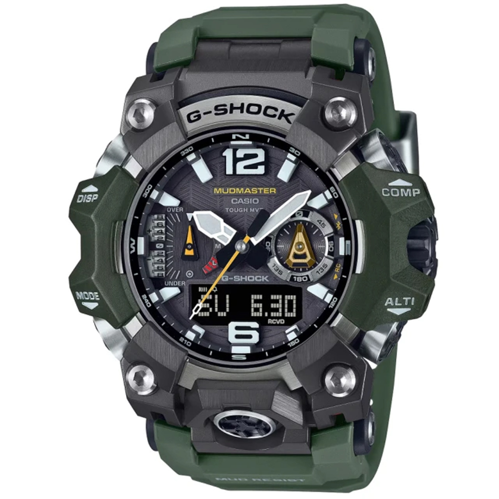 CASIO卡西歐 G-SHOCK MUDMASTER 太陽能 藍芽 多功能腕錶 52.1mm / GWG-B1000-3A