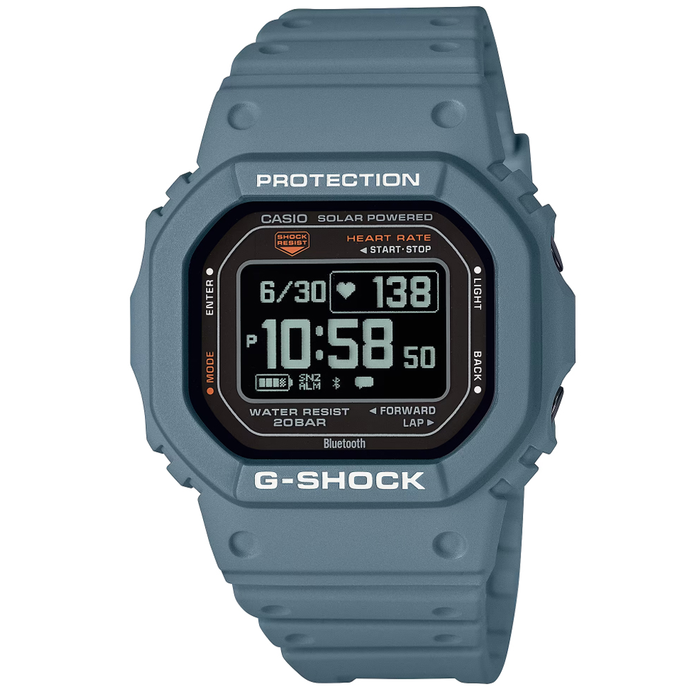 CASIO卡西歐 G-SHOCK G-SQUAD 強悍耐用 太陽能運動腕錶 44.5mm / DW-H5600-2