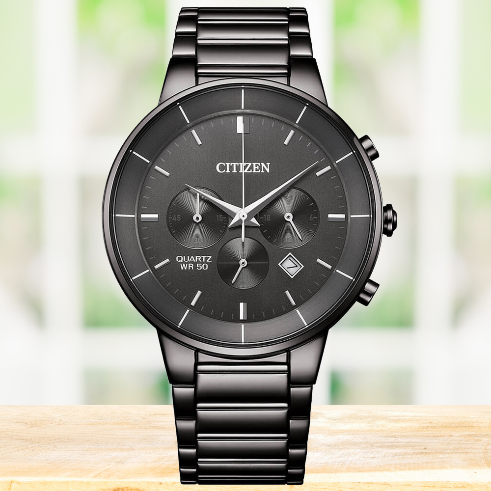 CITIZEN星辰 GENTS系列 簡約時尚 計時腕錶 42mm / AN8227-53H