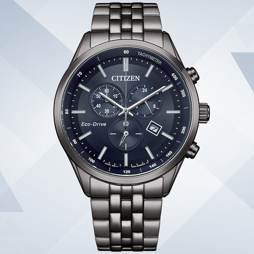 CITIZEN星辰 GENTS系列 亞洲限定 光動能 時尚計時腕錶 42mm / AT2577-57L