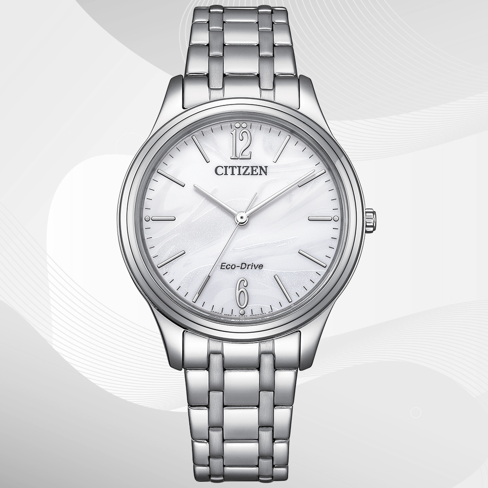 CITIZEN星辰 LADYS系列 光動能 簡約時尚腕錶 34mm / EM0411-71A