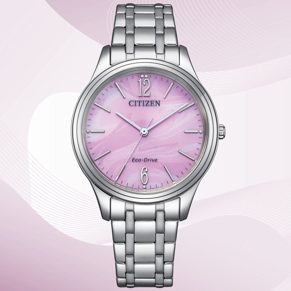 CITIZEN星辰 LADYS系列 光動能 簡約時尚腕錶 34mm / EM0411-71X