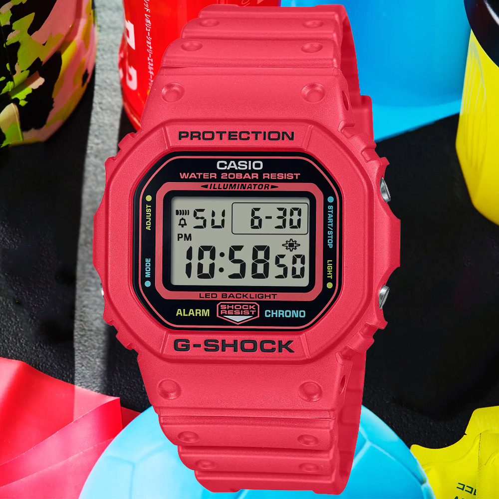 CASIO卡西歐 G-SHOCK 運動風 經典電子腕錶 42.8mm / DW-5600EP-4