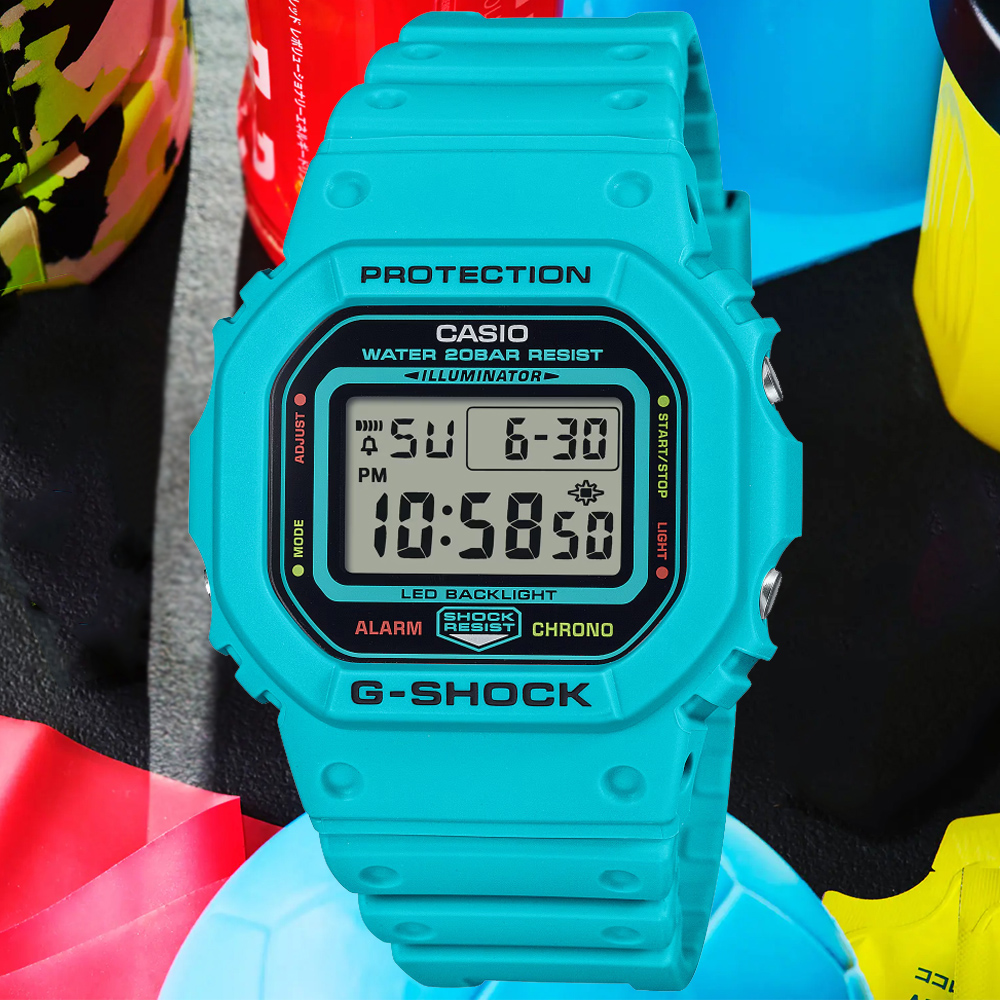 CASIO卡西歐 G-SHOCK 運動風 經典電子腕錶 42.8mm / DW-5600EP-2