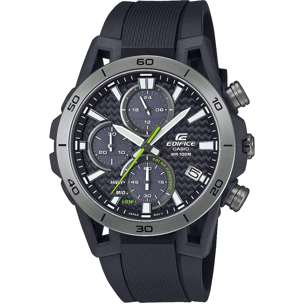 【CASIO 卡西歐】EDIFICE 太陽能 纖薄動感運動風計時手錶 EQS-960PB-1AV 44.5mm