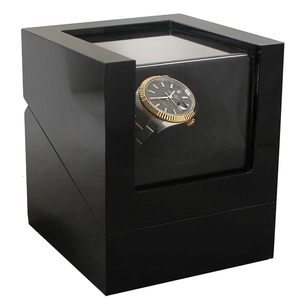 【Winders365】鋼琴烤漆自動上鍊機/機械錶動力儲存裝置/自動上鍊盒/機械錶收藏盒(黑色)