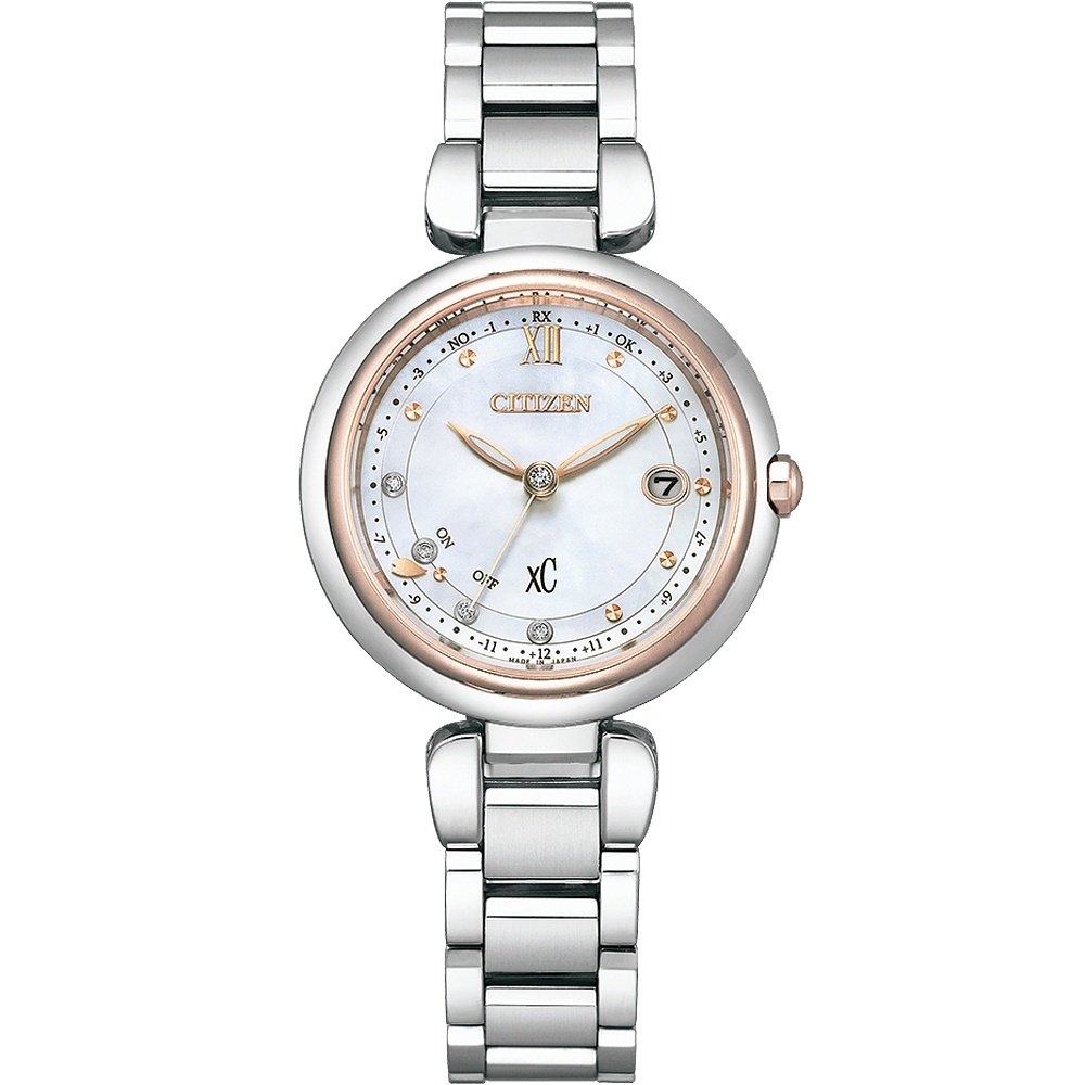 CITIZEN XC 女神風采光動能時尚腕錶鈦金屬電波錶(ES9466-65W)29mm