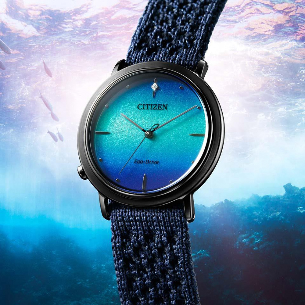 CITIZEN 星辰 L系列 廣告款 光動能女錶 套錶 EM1005-42L
