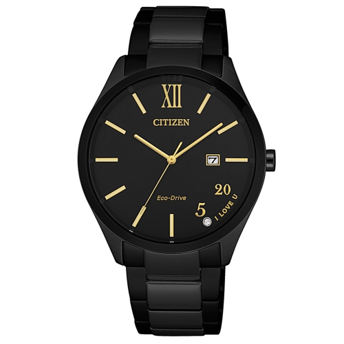 CITIZEN 浪漫限定520光動能黑鋼腕錶34.5mm小款EW2457-85E
