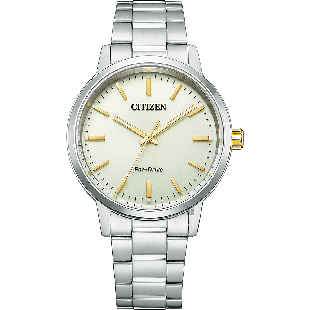 CITIZEN 星辰 光動能簡約手錶-香檳金 BJ6541-58P
