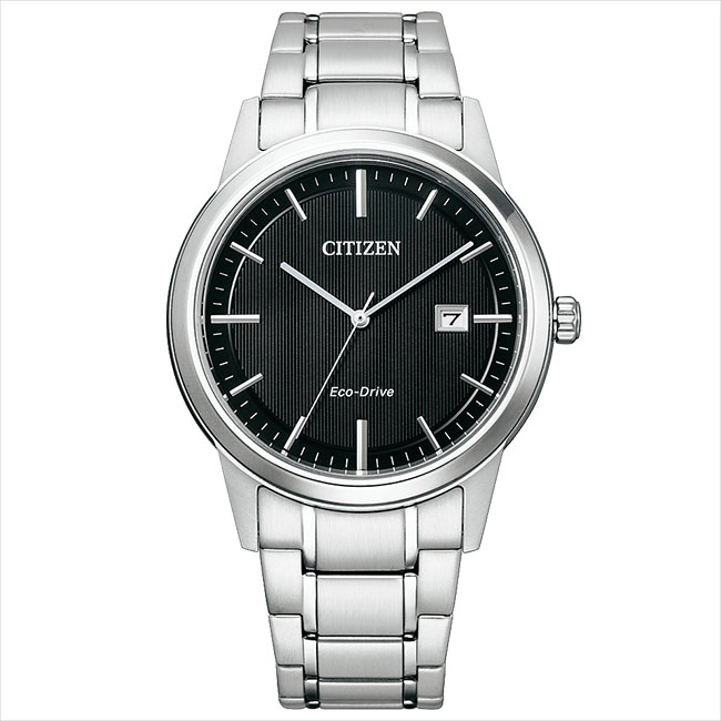【CITIZEN】星辰 AW1231-66E 光動能 日期顯示 鋼錶帶男錶 黑/銀 40mm