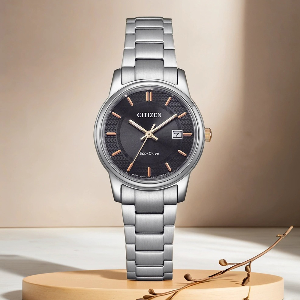 CITIZEN 星辰 光動能經典女錶-黑/27.5mm(EW2317-76E)