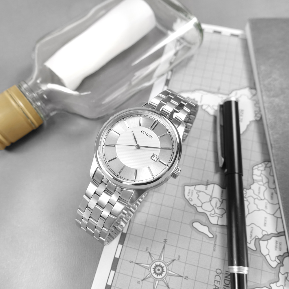 CITIZEN / BI1050-56A / 簡約時尚 典雅紳士 日本機芯 日期 不鏽鋼手錶 銀白色 40mm