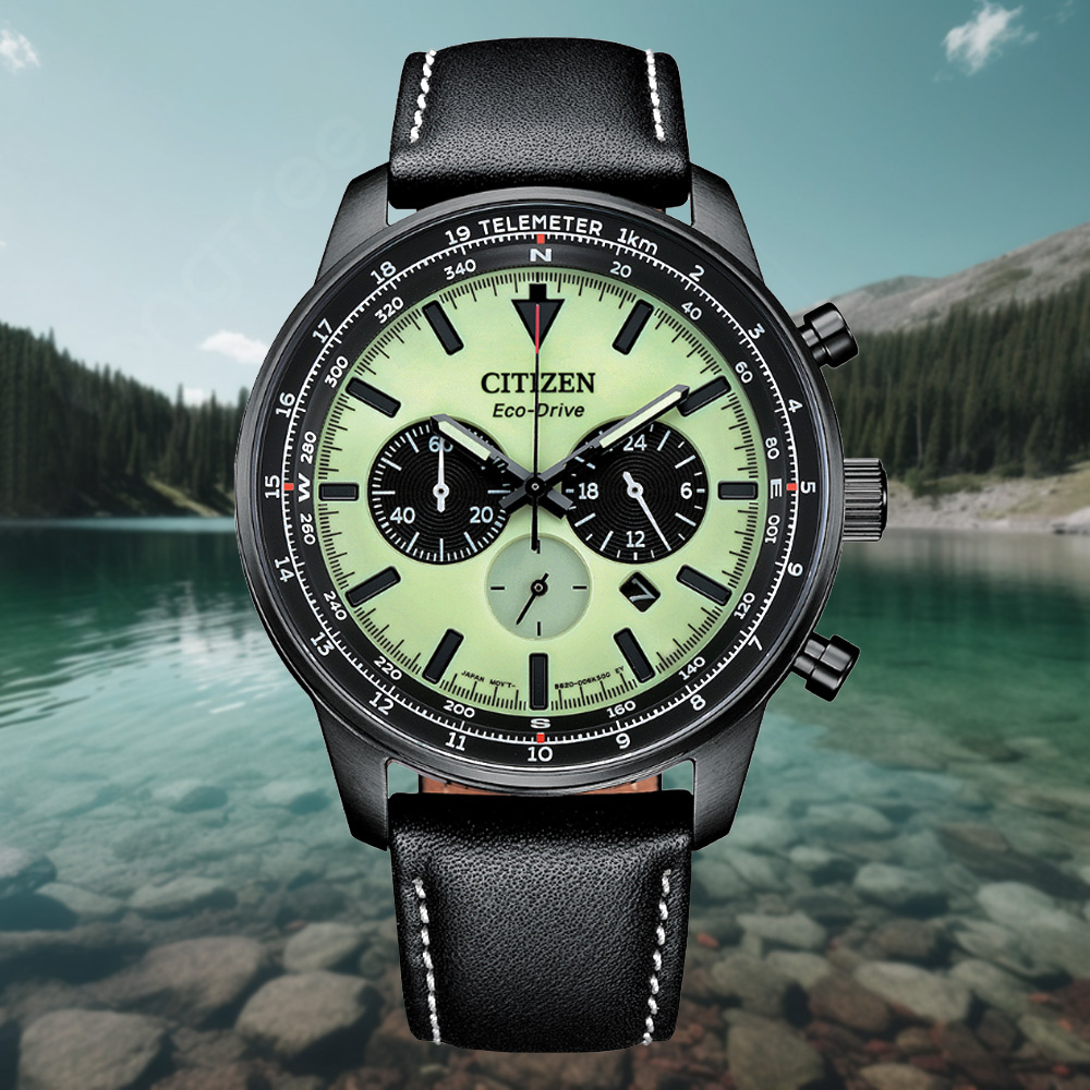 CITIZEN 星辰 Chronograph 光動能 碼錶計時三眼大錶徑腕錶 CA4505-21X