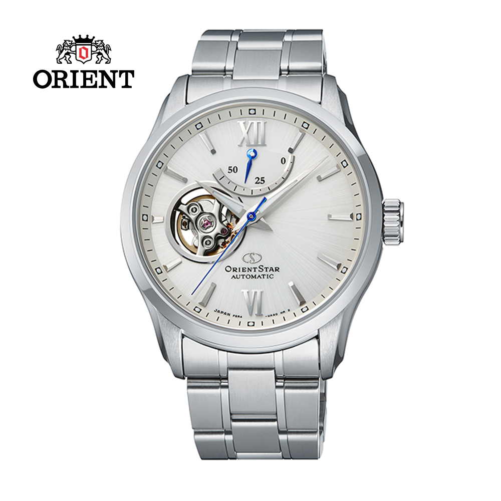 ORIENT STAR 東方之星 OPEN HEART系列 小鏤空機械錶 鋼帶款 RE-AT0003S 白色-39.3 mm